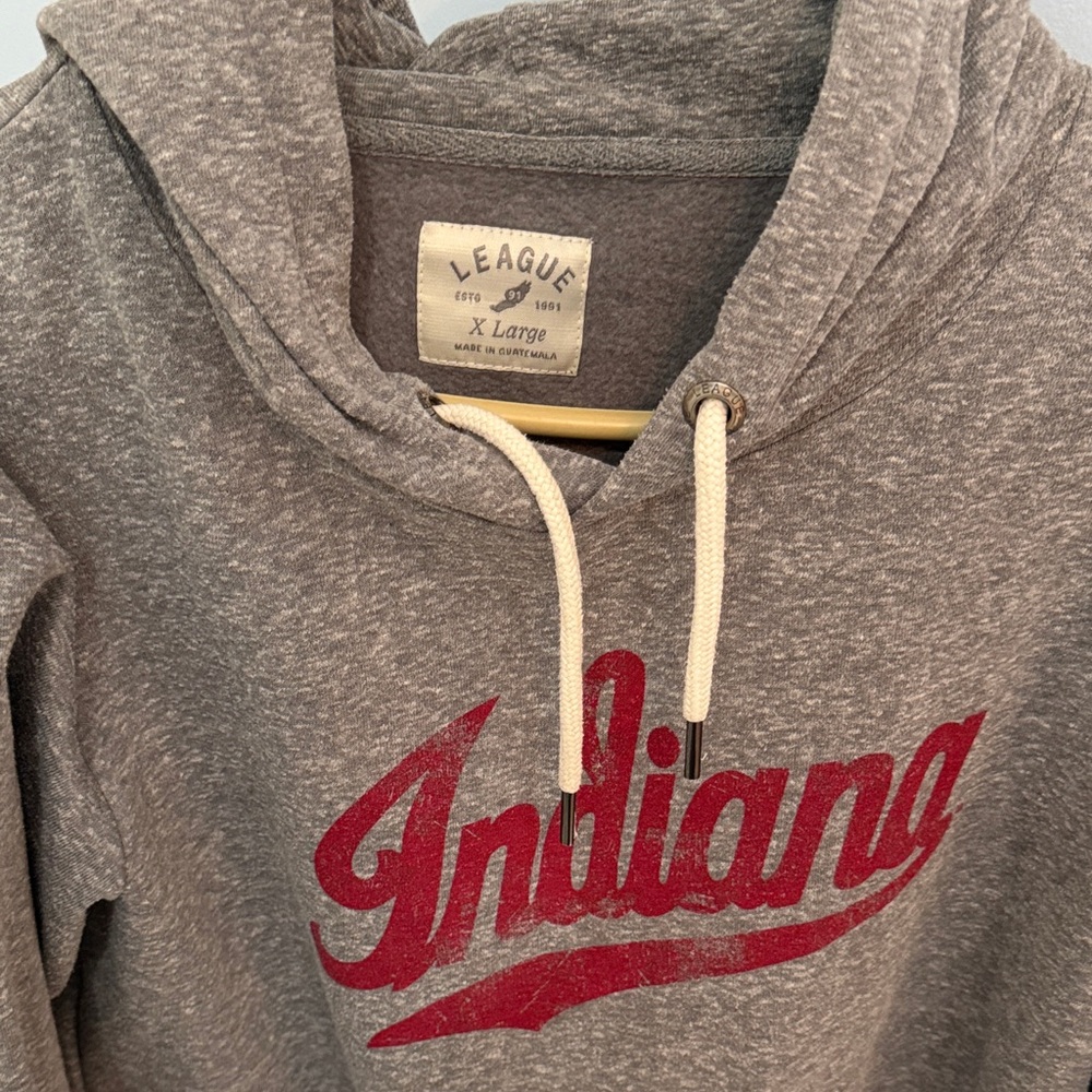 League Indiana Gray and Red Women’s Hoodie